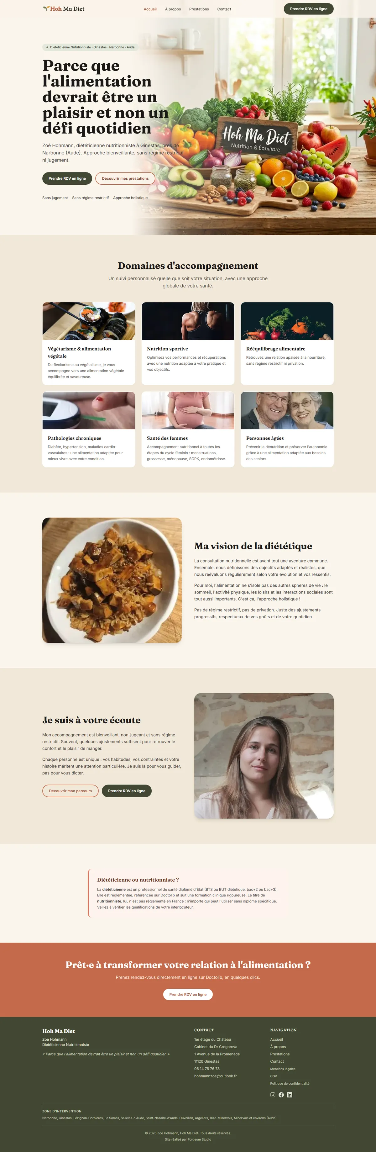 Screenshot of the Hoh Ma Diet website
