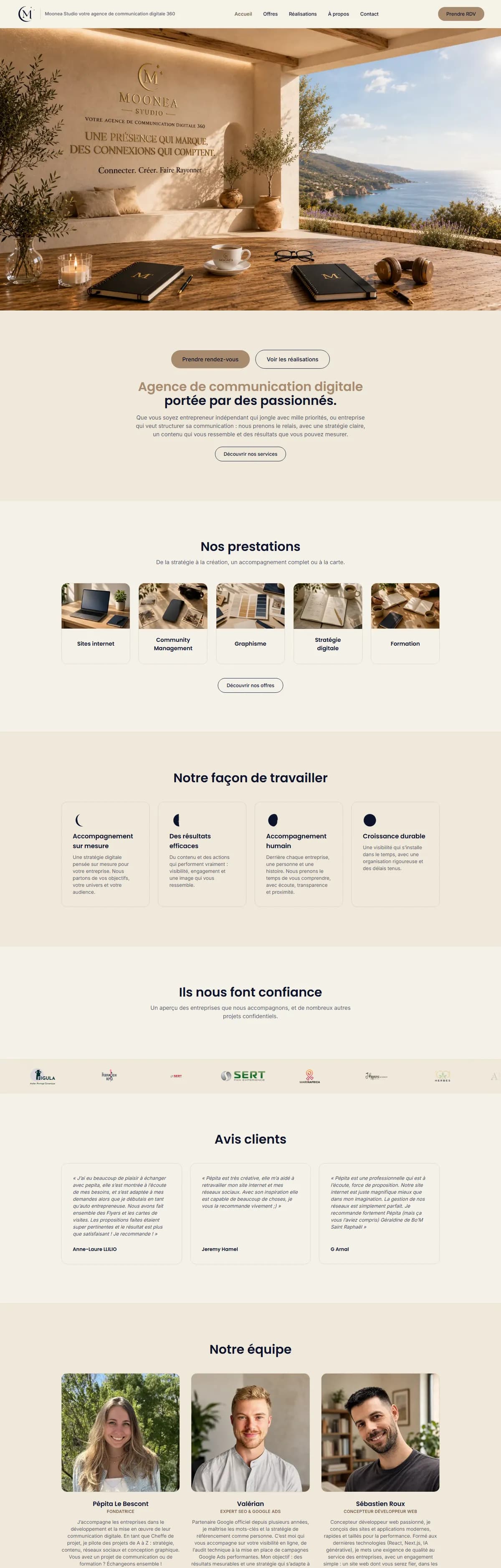 Capture du site Moonea Studio